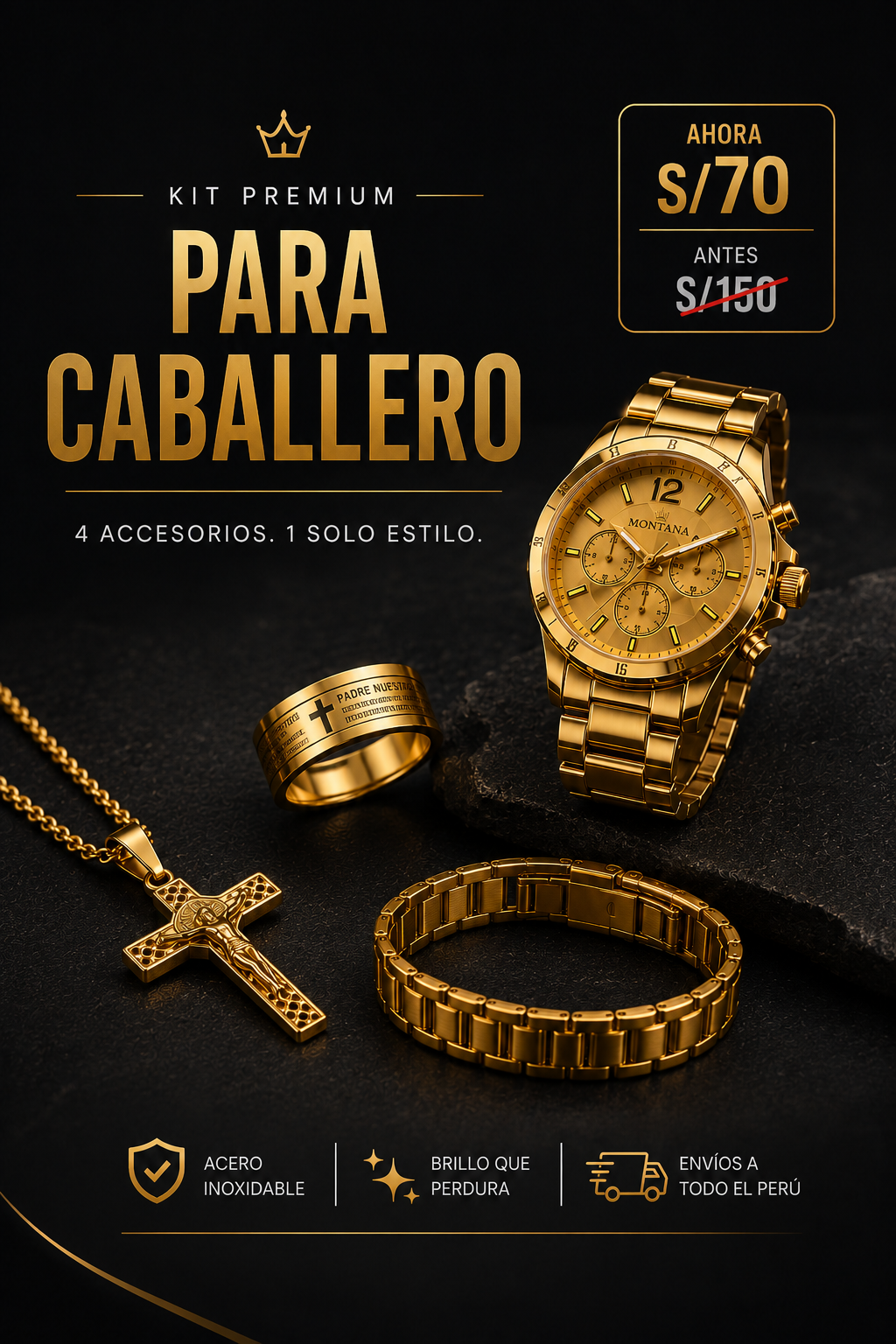 KIT 4 EN 1 GOLDEN PARA HOMBRE